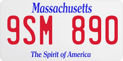 MA license plate 9SM890