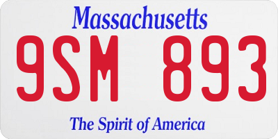 MA license plate 9SM893