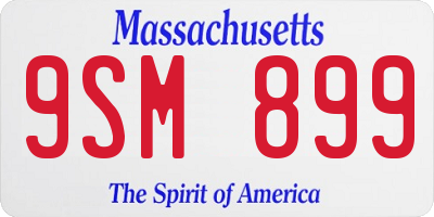 MA license plate 9SM899