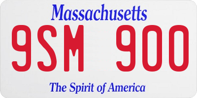 MA license plate 9SM900