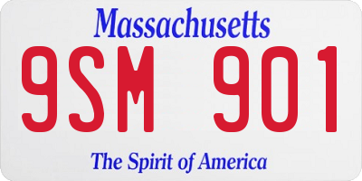 MA license plate 9SM901