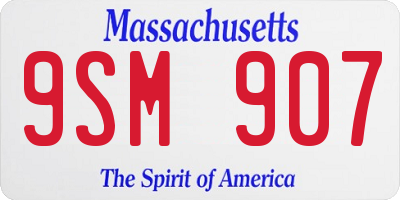 MA license plate 9SM907