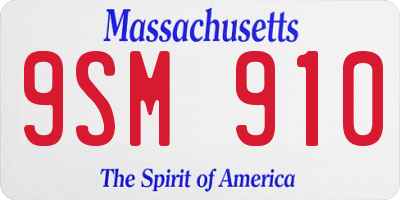 MA license plate 9SM910