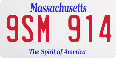 MA license plate 9SM914