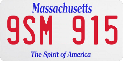 MA license plate 9SM915