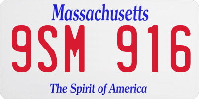 MA license plate 9SM916
