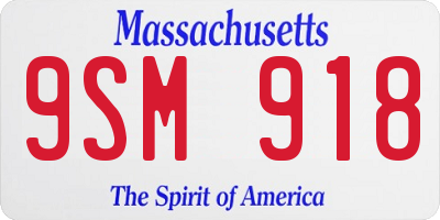 MA license plate 9SM918