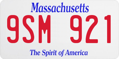 MA license plate 9SM921