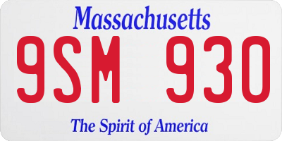 MA license plate 9SM930