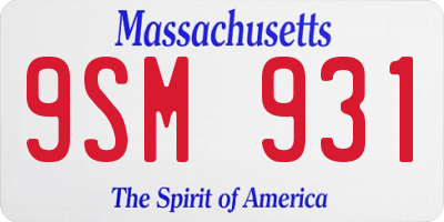 MA license plate 9SM931