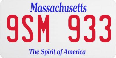 MA license plate 9SM933