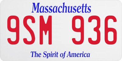 MA license plate 9SM936