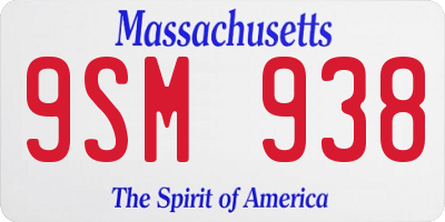 MA license plate 9SM938