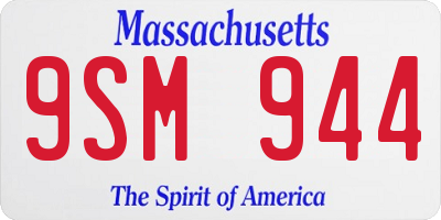 MA license plate 9SM944