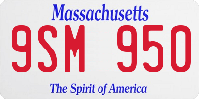 MA license plate 9SM950