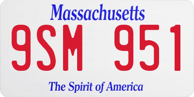 MA license plate 9SM951