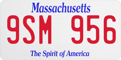 MA license plate 9SM956
