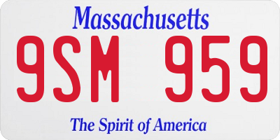 MA license plate 9SM959