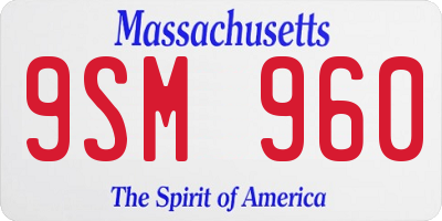 MA license plate 9SM960