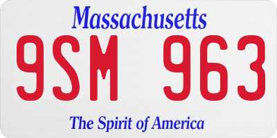 MA license plate 9SM963