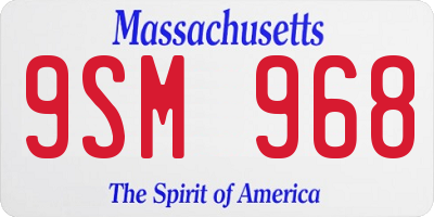 MA license plate 9SM968
