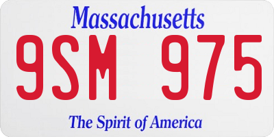 MA license plate 9SM975