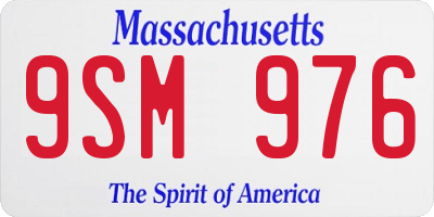 MA license plate 9SM976