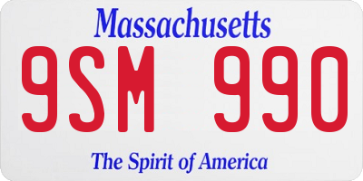 MA license plate 9SM990
