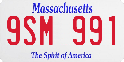 MA license plate 9SM991