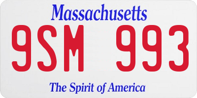 MA license plate 9SM993