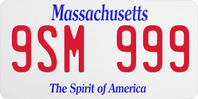 MA license plate 9SM999