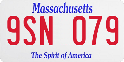 MA license plate 9SN079