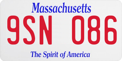 MA license plate 9SN086