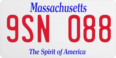 MA license plate 9SN088