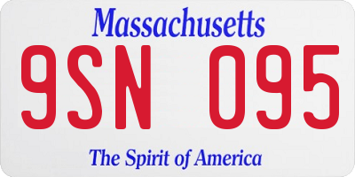 MA license plate 9SN095
