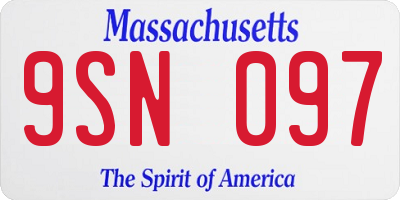 MA license plate 9SN097