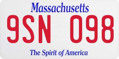 MA license plate 9SN098