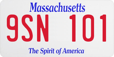 MA license plate 9SN101