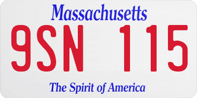 MA license plate 9SN115