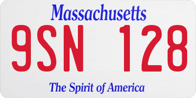 MA license plate 9SN128
