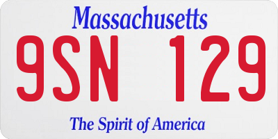 MA license plate 9SN129