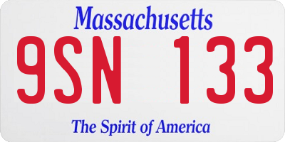 MA license plate 9SN133