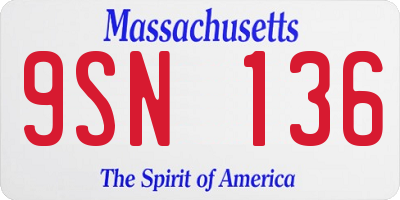 MA license plate 9SN136