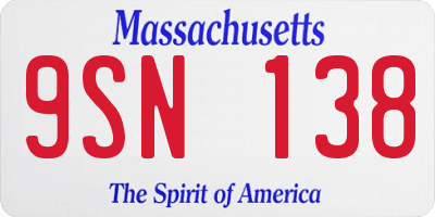 MA license plate 9SN138