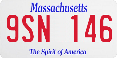 MA license plate 9SN146