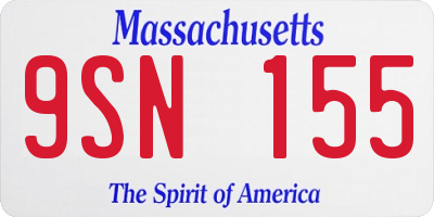 MA license plate 9SN155