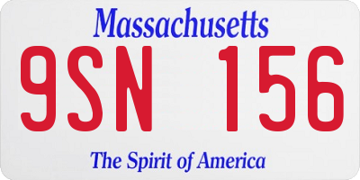 MA license plate 9SN156