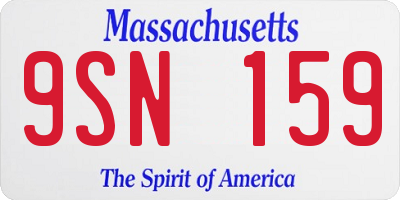 MA license plate 9SN159