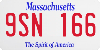 MA license plate 9SN166