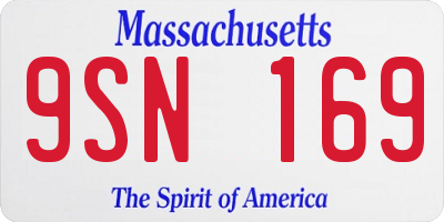 MA license plate 9SN169